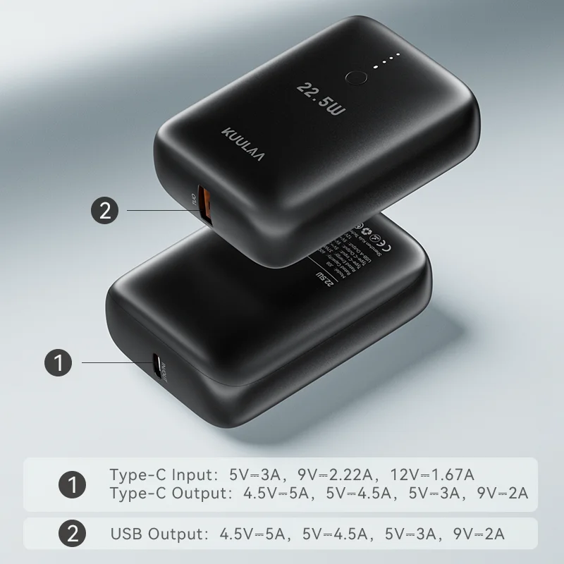 KUULAA 22,5 Вт Power Bank 10000 мАч Портативное зарядное устройство PowerBank Быстрая зарядка Внешняя батарея для iPhone 16 15 14 Xiaomi Powerer Bank (art.: 3920ccdafcf16) - 3920ccdafcf16