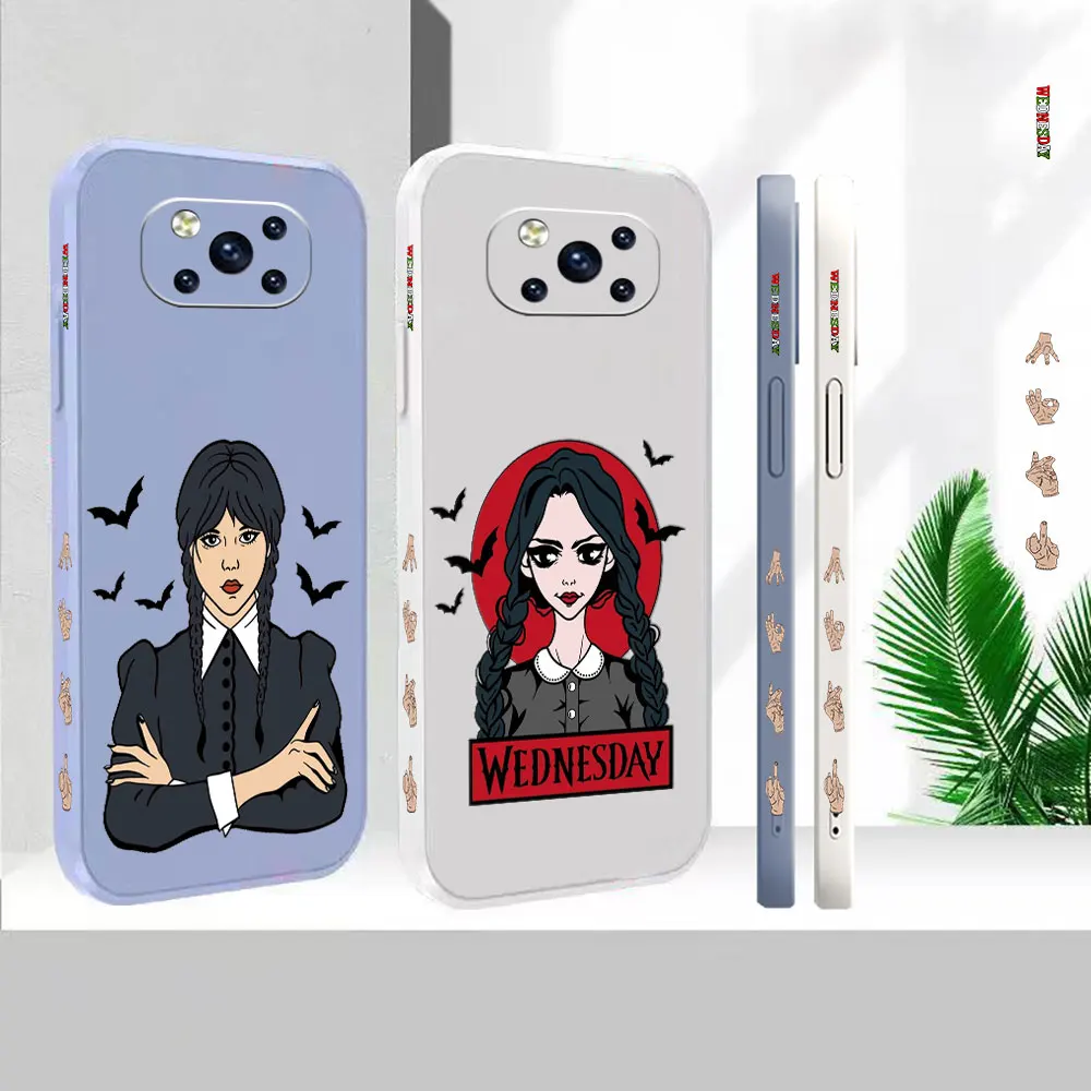 

Phone Case For Xiaomi PCOO F3 M3 X2 X3 M4 GT 6X 8 CC9 CC9E MIX 2 2S 3 4 Black Shark 3 4 5 Pro 4G 5G Wednesday Cover Funda Cqoues