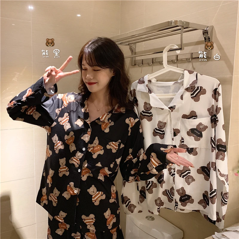 2022 new pajamas women spring and autumn cotton long sleeve cardigan senior feeling can be worn outside the residential suit set