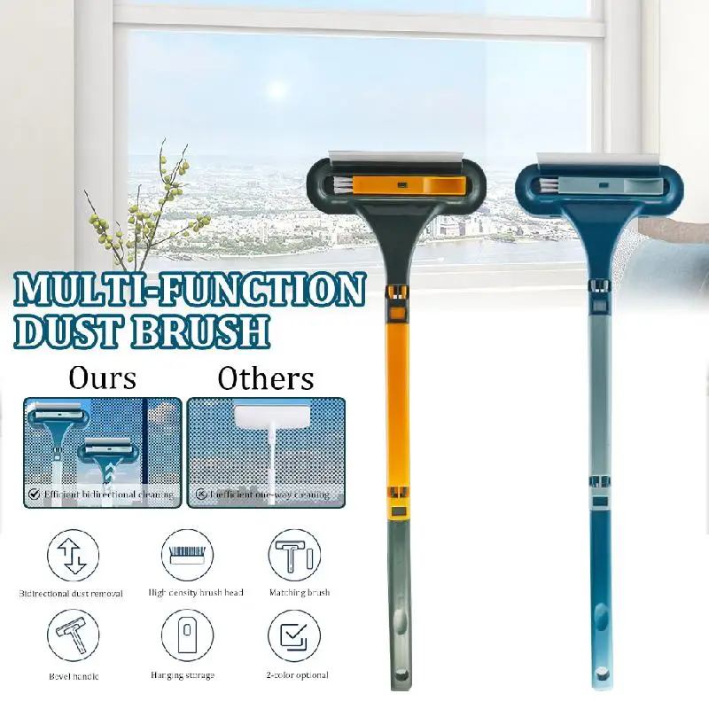 Multifunctional 2-in-1 Window Screen Cleaner Brush Squeege Mesh Screen Cleaner Clean Screen Window Dust Car Home Cleaning Tool