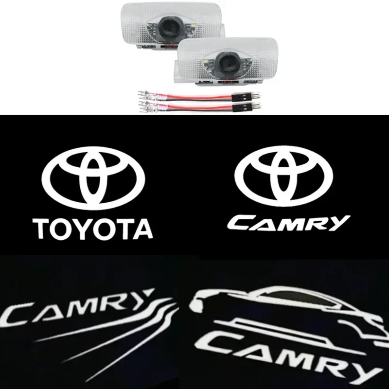 Фото 2 шт. Светодиодные проекторные фонари для дверей автомобиля Toyota Camry 40 50 55 70 2007-2015, 2018 годов выпуска, аксессуары №1