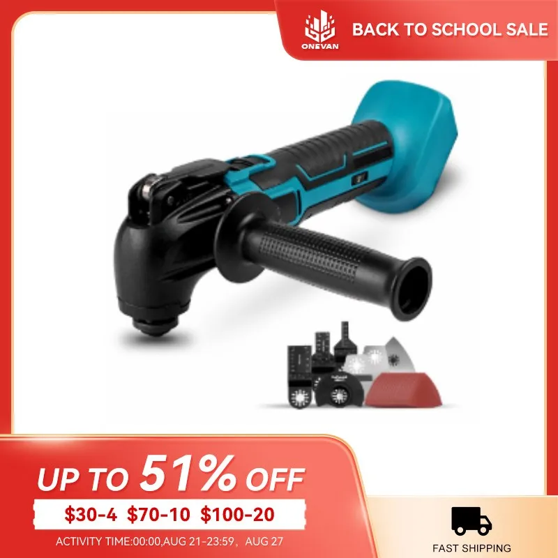 

ONEVAN 18V Oscillating Multi Machine 6000RPM Electric Trimmer Saw Variable Speed Renovator Multi-Tools For Makita 18V Battery