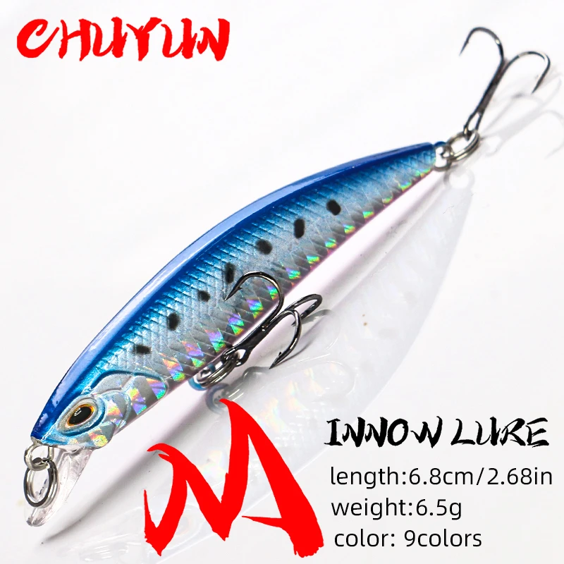 Рыболовная приманка небесно-голубого цвета 68 мм жесткие приманки для