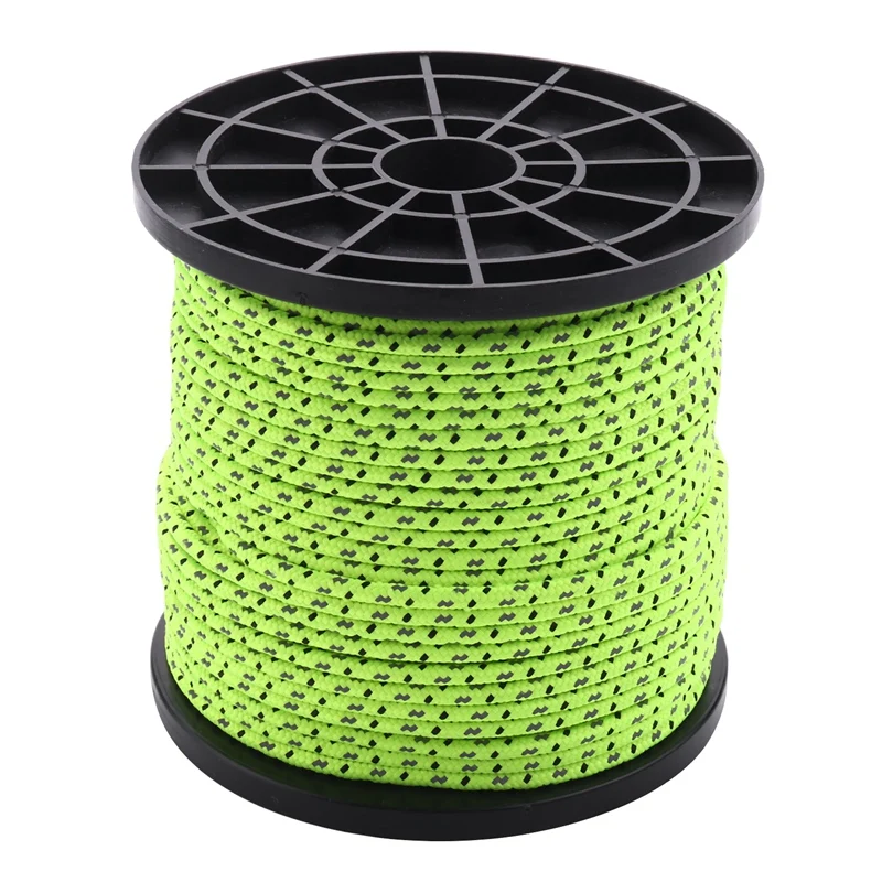 4Mm 50M/16.4Ft Glow In The Dark Luminous Reflective Tent Rope Guy Line Camping Cord
