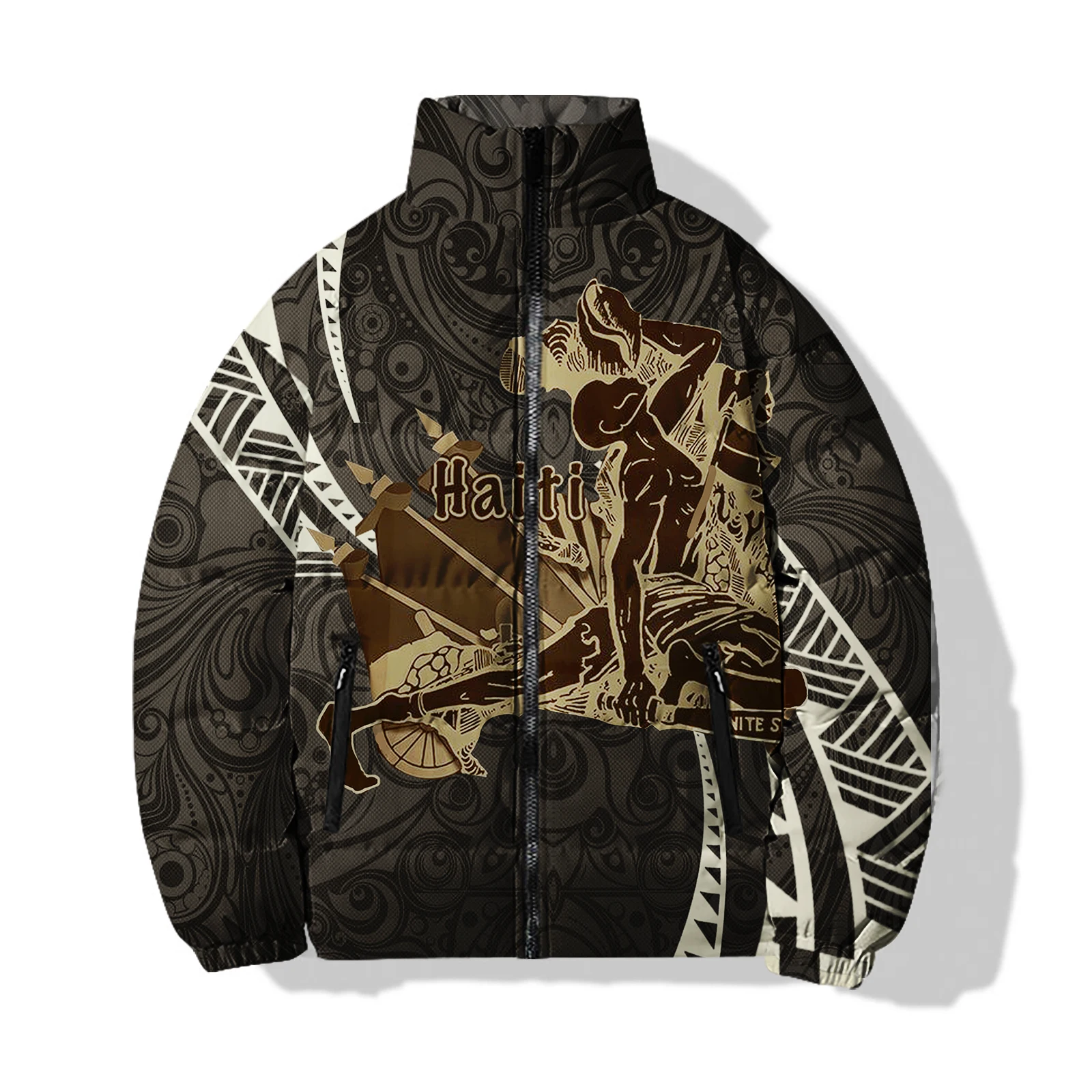 Мужская зимняя теплая куртка с графическим принтом