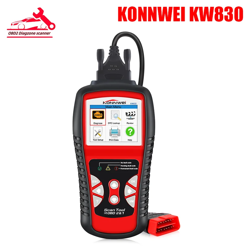KONNWEI KW830 OBD 2 EOBD CAN Scanner Tool Engine Check O2 Sensor Battery Testing Auto Code Reader Car Diagnostic Tool