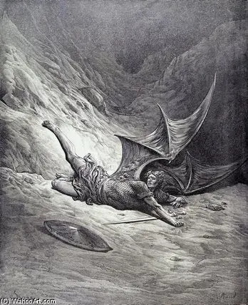 Фото Франция Paul Gustave Doré Paradise Lost SILK POSTER может быть изготовлена на заказ настенная художественная домашняя декоративная живопись №1