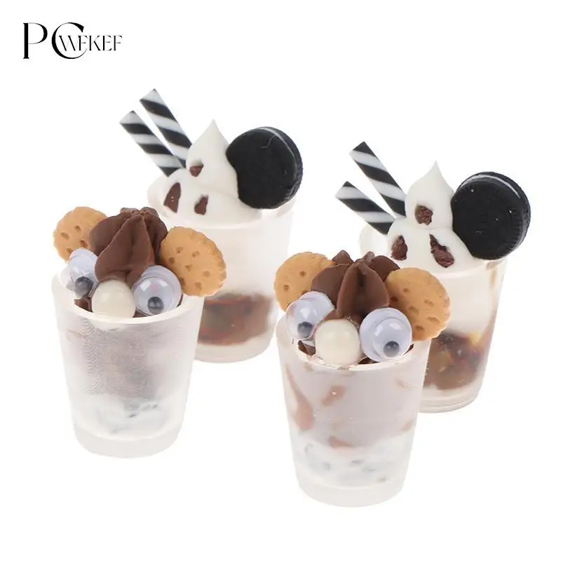 

2pcs 1:12 Dollhouse Chocolate Cookies Ice Cream Miniature Cakes Ice Cream Cups Doll Kitchen Accessories Miniature Foods Toys