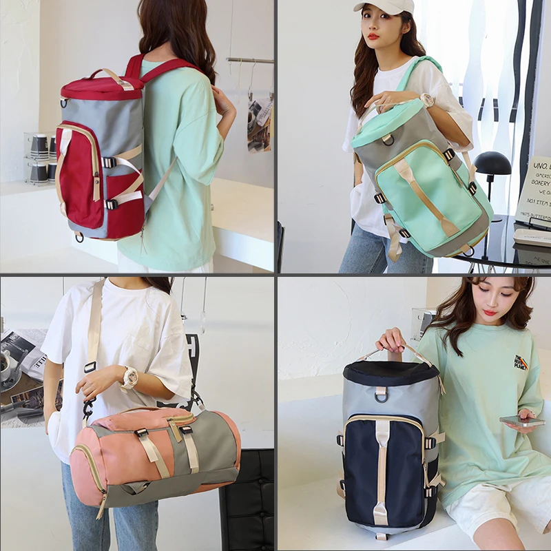 Gym Backpack for Women Fitness Sports Yoga Swim Travel Luggage Handbag Tote Shoe Pocket Shoulder Duffle Weekend Outdoors Bag