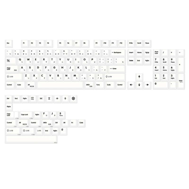 

PBT 135 Keys Cherry Profile DYE-Sub Japanese Keycap Minimalist White Theme Minimalist Style for Mechanical Keyboard Cap