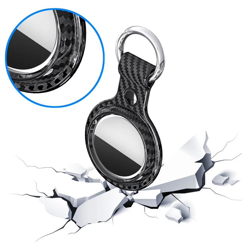 Carbon Fiber Look AirTag Key-Chain Holder 2