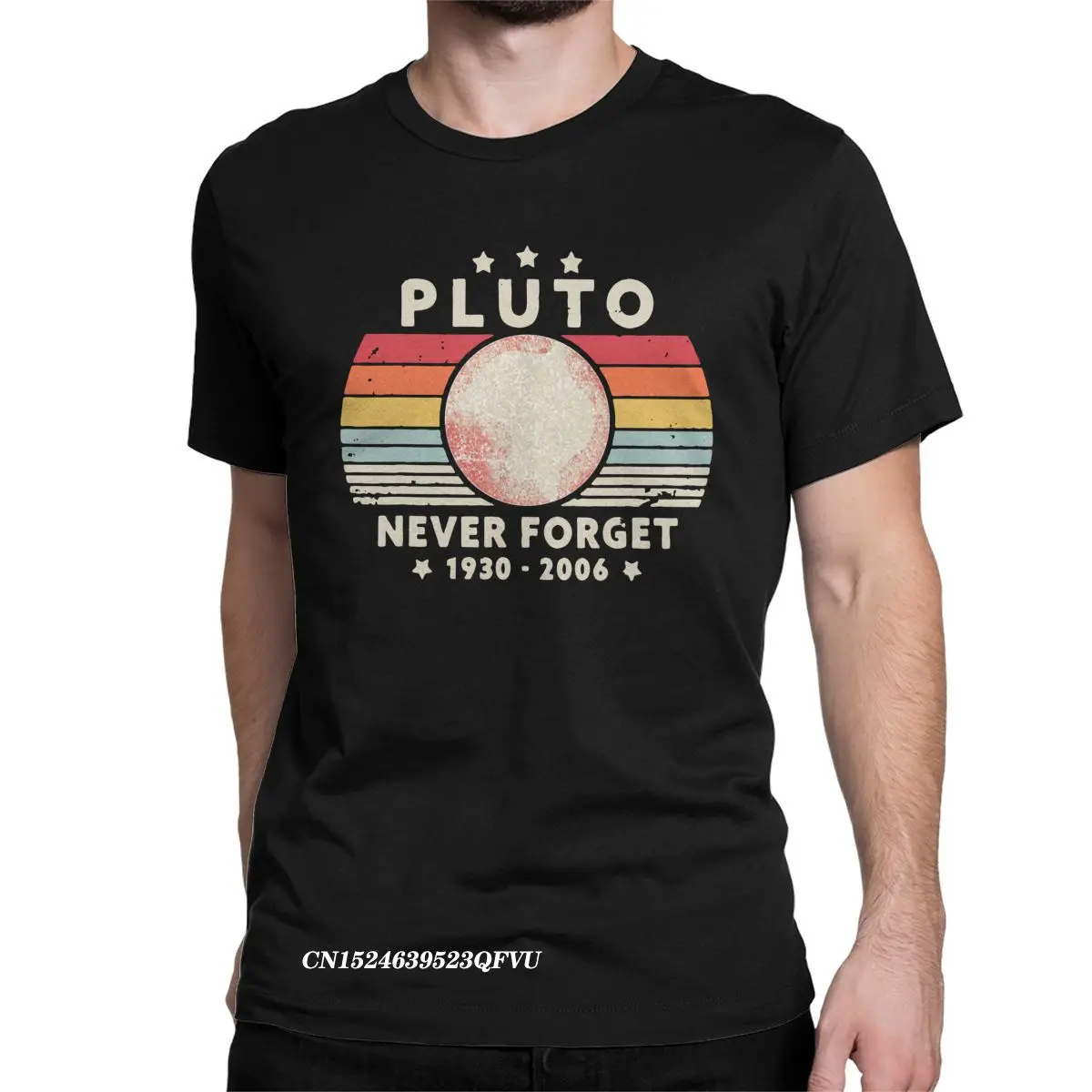 

Never Forget Pluto Tops T Shirts Men Women Cotton Vintage Tee Shirt Retro Funny Space Science Planet Astronomy Tees Big Size