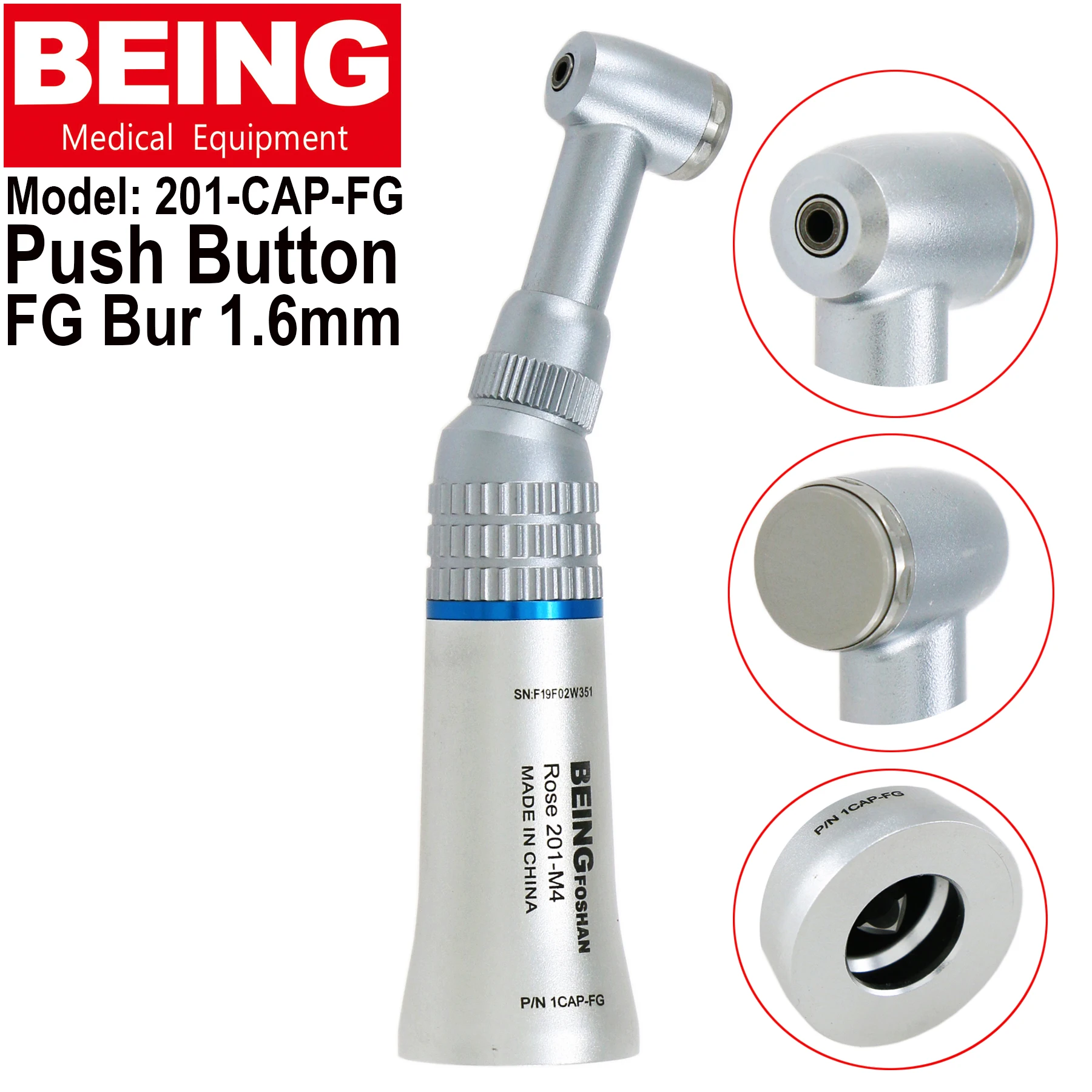 Наконечник для малой скорости стоматологического нажимного кнопки 1:1 наконечник