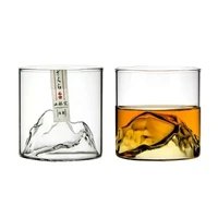 japanese style whisky cup mountain shallow shape transparent glass cup fuji artwork gift whiskey glass glacier vodka wine cup