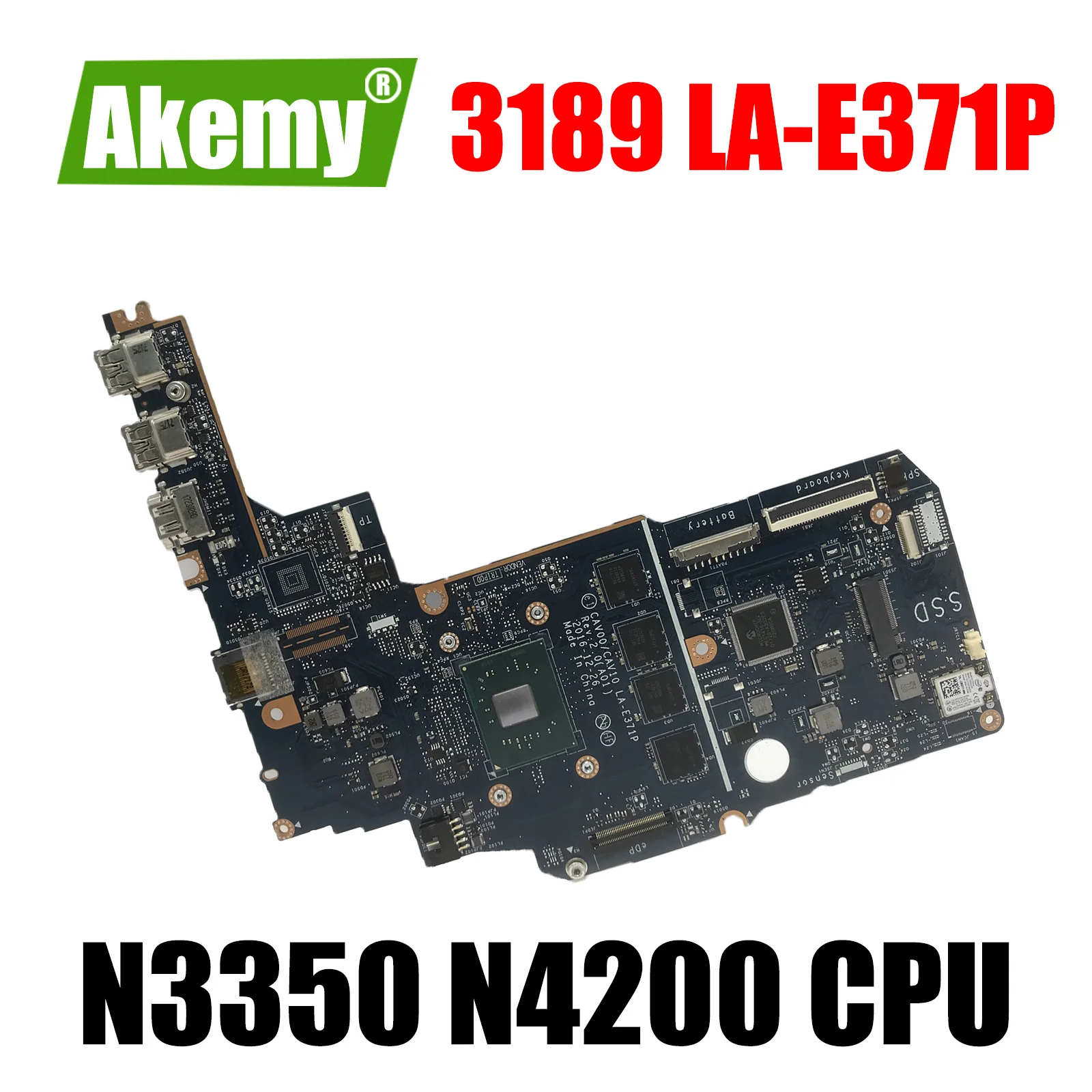 

CN-0VDHNJ 0T5JKG 0CKMRN For DELL Latitude 3189 Celeron N3350 Notebook Mainboard LA-E371P N3350 N4200 2G 4G RAM Motherboard