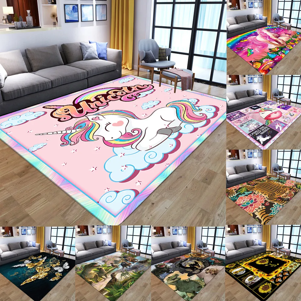 Ковры с 3D принтом единорога фланелевые напольные коврики из пены эффектом памяти
