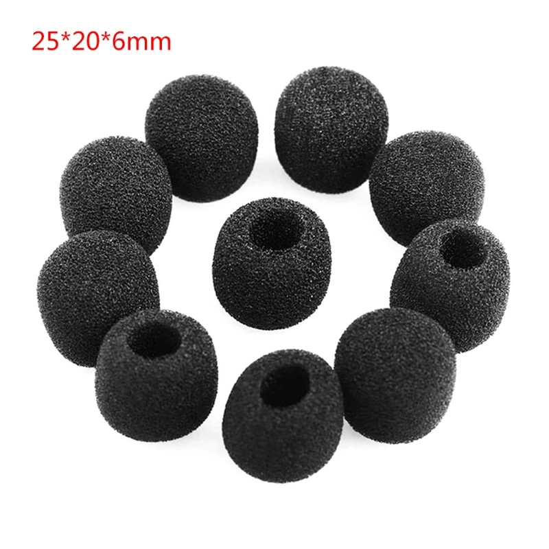 

10pcs Headset Replacement Cover Gooseneck Sponge Foam Microphone Windscreen