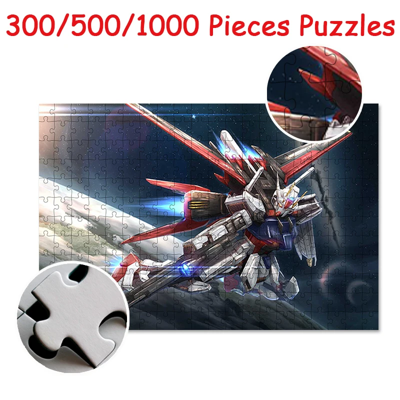 

Японское аниме Gundam, головоломка, игрушки для взрослых и детей, развивающие игрушки, 300/500/1000 штук, деревянный пазл с принтом, прозрачная игра в подарок
