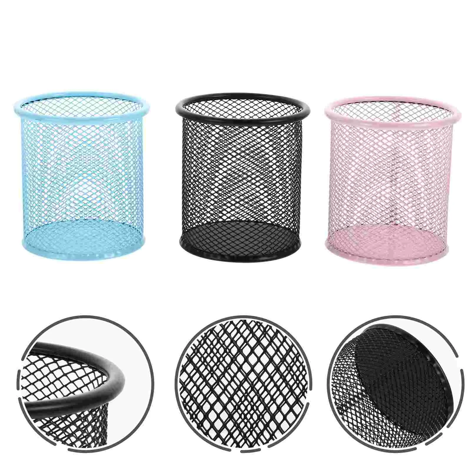 

Pen Holderpots Mesh Metal Deskcup Pot Wire Make Brushedstorage Brushes Makeup Containersdesktop Holders Brush Tabletop Organizer