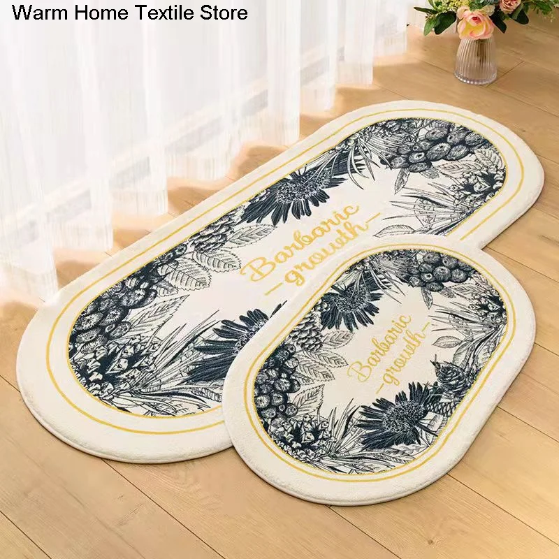 

Утолщенные коврики в скандинавском стиле с цветами для спальни, пушистые прикроватные коврики, плюшевые коврики для гостиной, Нескользящие...