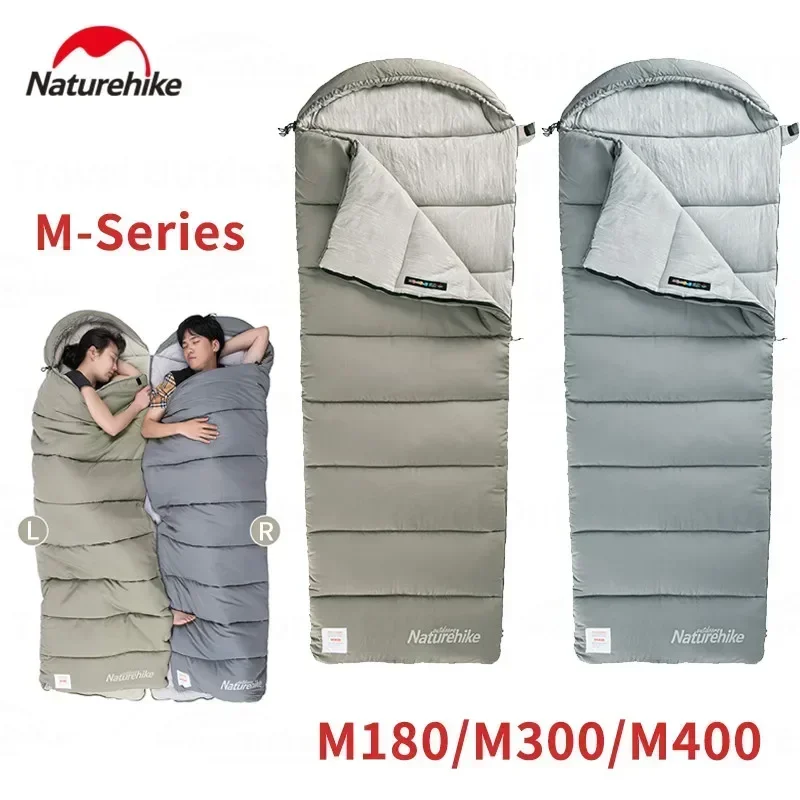 Спальный мешок Naturehike M-Series из хлопка зимний уличный двойной спальный с шапкой