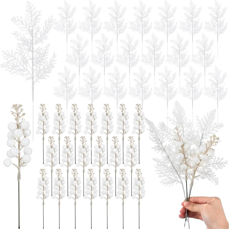 

Искусственные рождественские веточки с ягодами, набор из 10 штук