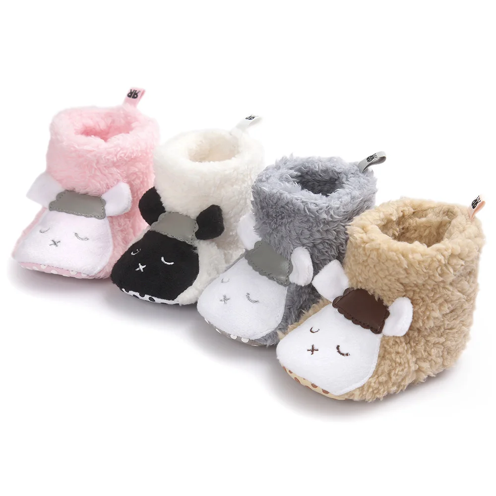 

Ircomll Infant baby shoes Soft Sole Newborn Cotton Boots Cute Cartoon Sheep Panda First Walker for Grils Boys Snow Boots 0-12M