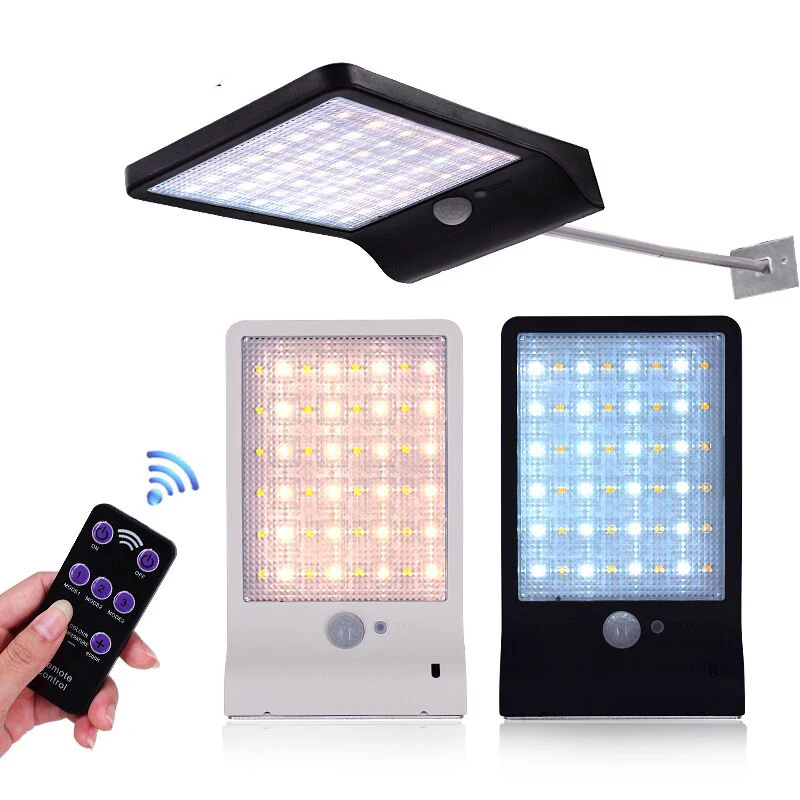 

Outdoor Wall Garden Street Yard Waterproof Lighting Lamp Color Adjustable Solar Lights Motion Sensor Three Modes 48 LEDS