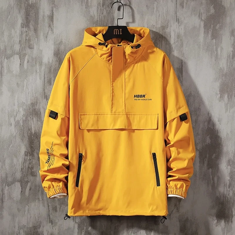 

2023 Men Streetwear Jackets And Coats Hip Hop Harajuku Men's Windbreaker Overcoat Mens Clothing