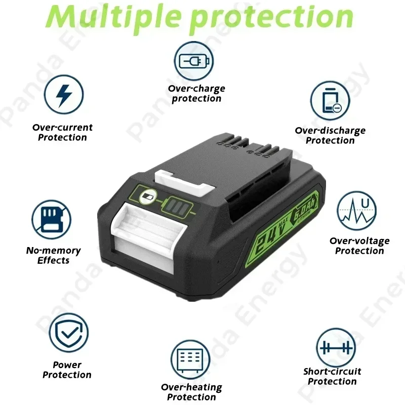 Для Greenworks 24 В 6 0 Ач аккумулятор TASCHE 708 29842 литиевый — совместимый с 20352 22232 Werkzeuge