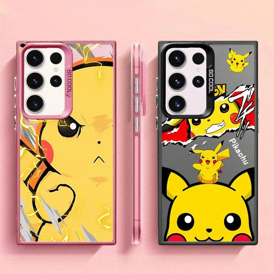 Чехол для телефона Anime Pokemons Pikachus Samsung Galaxy S23 S25 Ultra S24 S20 FE S21 S22 Plus S10 5G Soft Shell