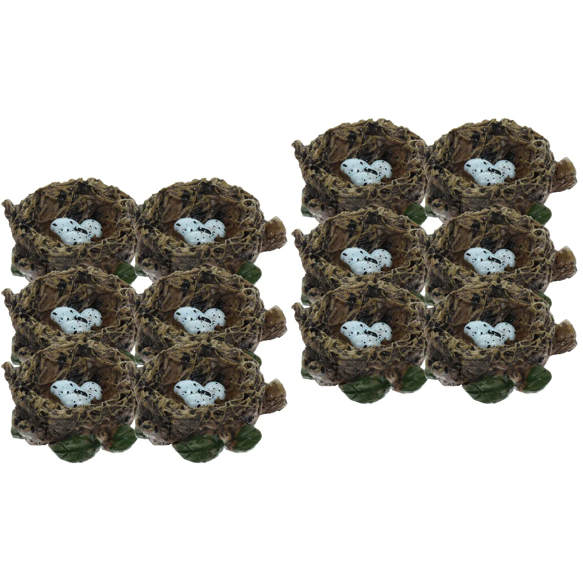 

12 Pcs Mini Accessories Simulated Bird Nest Artificial Birds Decoration Resin Eggs Birds Nest Decoration Model Photo Props
