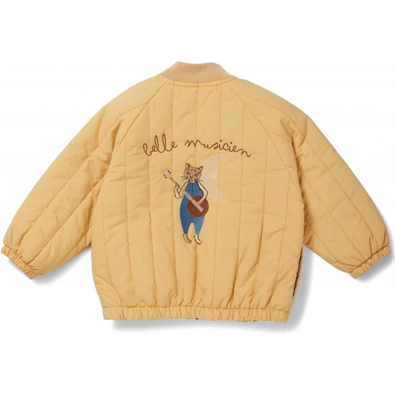 INS Baby Boys Cartoon Cotton Outwear Kids Winter Clothes Embroidery Warm Coat for Toddler Girl Konges Slojd Jacket Flight Suit