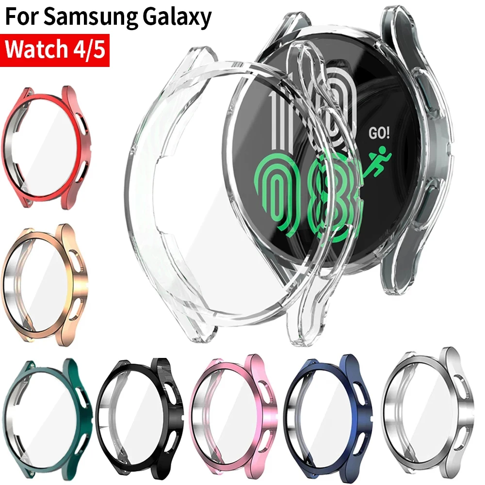 Watch Case for Samsung Galaxy Watch 4/5 40mm 44mm Screen Protector TPU All-Around Bumper Protective Cover for Watch 5 40mm 44mm