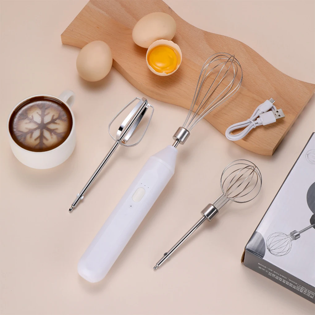 

Electric Egg Beater with 3 Heads Tea Coffee Milk Stainless Steel Stirrer Cappuccino Cream Whisk Mixer Drink Blender