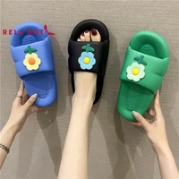2022 new flower cool slippers for women summer outdoors wear candy eva thick bottom to step on excrement feeling home flip flops