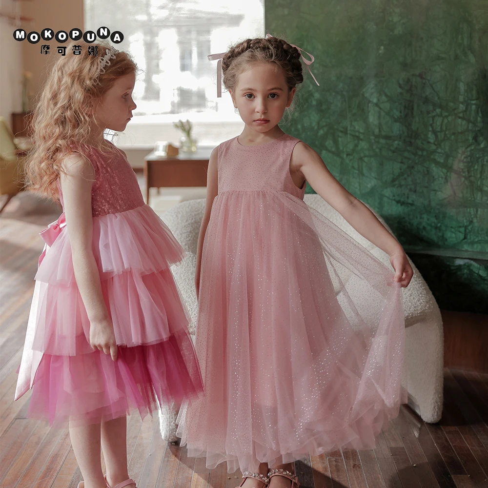 

Летнее платье для девочек MOKOPUNA 2023, детская одежда, элегантный костюм принцессы на день рождения, свадьбу, выпускной, танцевальный костюм, платья