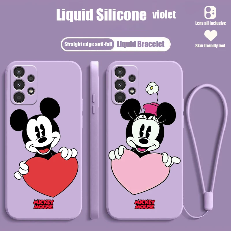 

Mickey Mouse Love Cute For Samsung A24 A23 A22S A21S A14 A13 A12 A11 A04 A03 A02 Core Lite Liquid Rope Phone Case