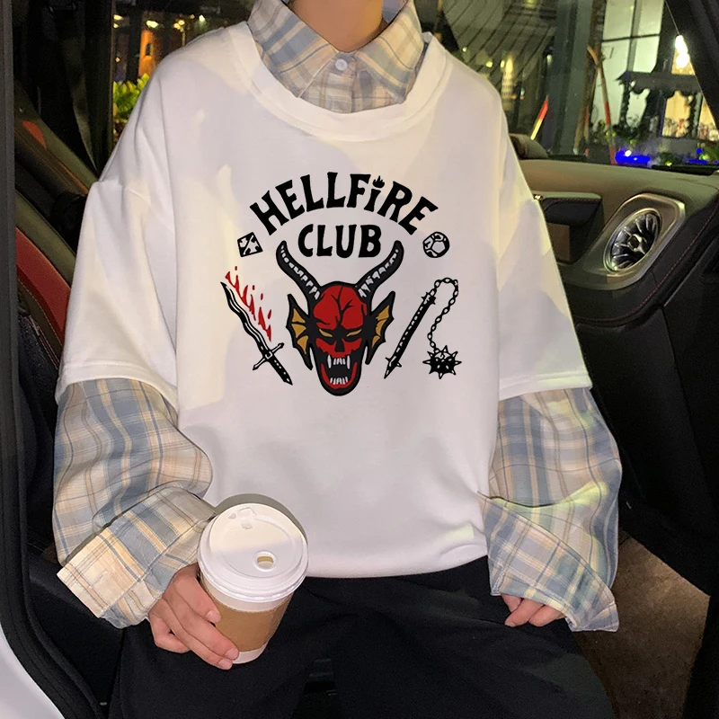 

Новинка осени 2022, Свитшот в стиле Харадзюку, Эдди мунсон, Клубная уличная одежда Hellfire, повседневные трендовые толстовки с длинным рукавом