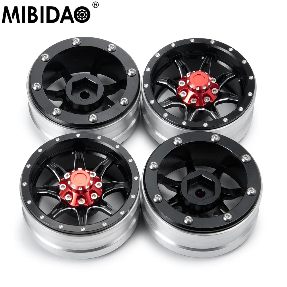 

MIBIDAO Metal 1.9" Beadlock Wheel Rim 26mm Wheel Hub For 1/10 Axial SCX10 90027 90046 D90 D110 TRX4 RC Crawler Car Parts