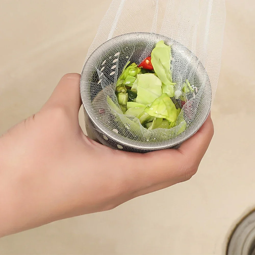Одноразовые сетчатые мешки для фильтрации раковины 100 шт. слива в канализацию