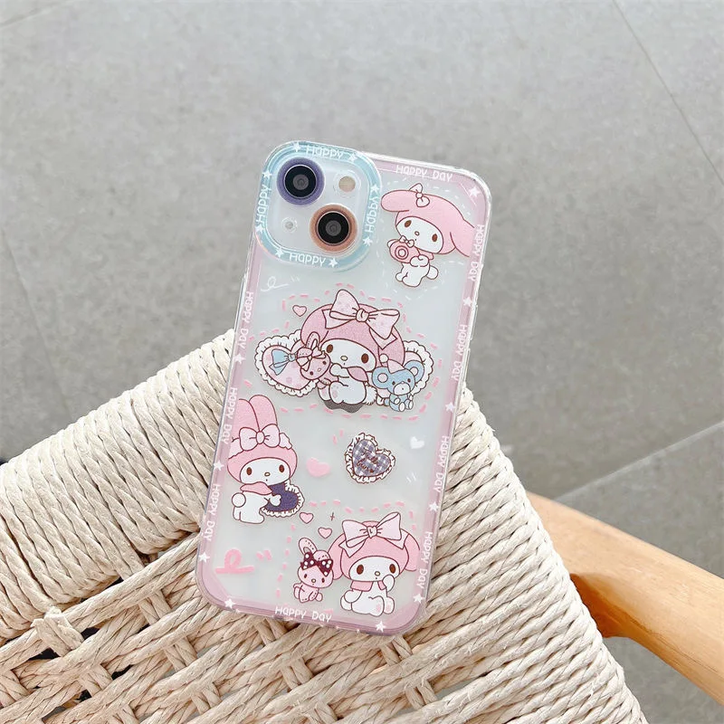

Sanrio Kuromi My Melody Clear Soft Phone Cases For IPhone 13 12 11 Pro Max XR XS MAX 8 X 7 SE 2020 Y2k Girl Shockproof Cover