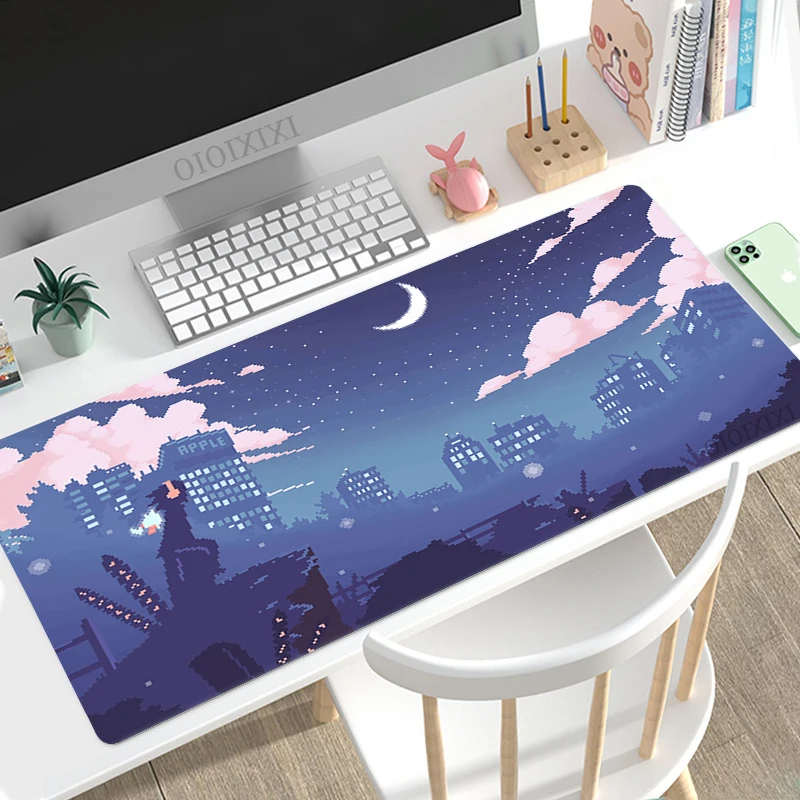 Cute Aesthetic Kawaii Landscape Mouse Pad Gaming XL HD Mousepad XXL keyboard pad Carpet Natural Rubber Non-Slip Soft Table Mat