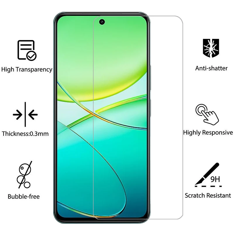 Чехол для телефона vivo y38 y58 закаленное стекло на vivoy38 vivoy58 y 38 58 38y 58y задняя крышка 360