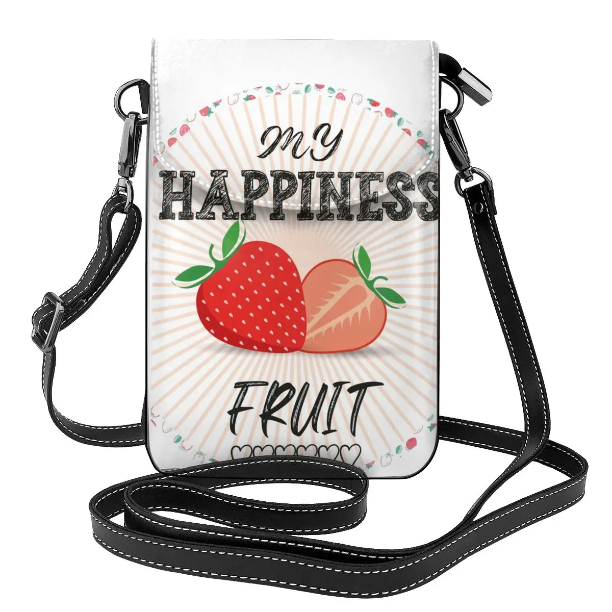 

My Happiness, сумка через плечо с фруктами, свежая клубника, модные забавные женские сумки, кожаный женский кошелек для улицы