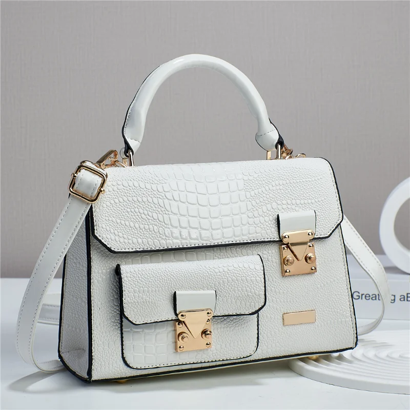 Women's 2023 Popular Crossbody Bags High Quality Handbag Crocodile Pattern PU Retro Single-Shoulder Bag Commuter Storage Satchel