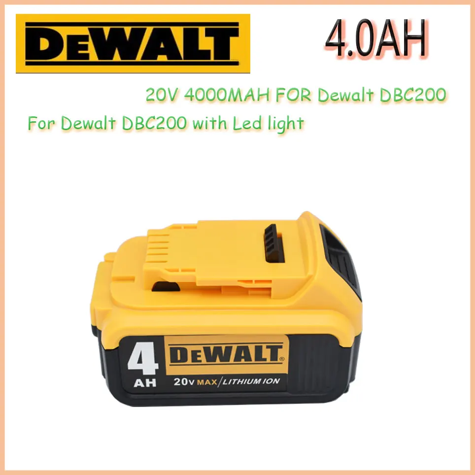 

100%New DeWalt 20V 4.0AH Li-Ion battery power tool replacement for DeWalt DCB184 DCB181 DCB182 DCB200 18V battery