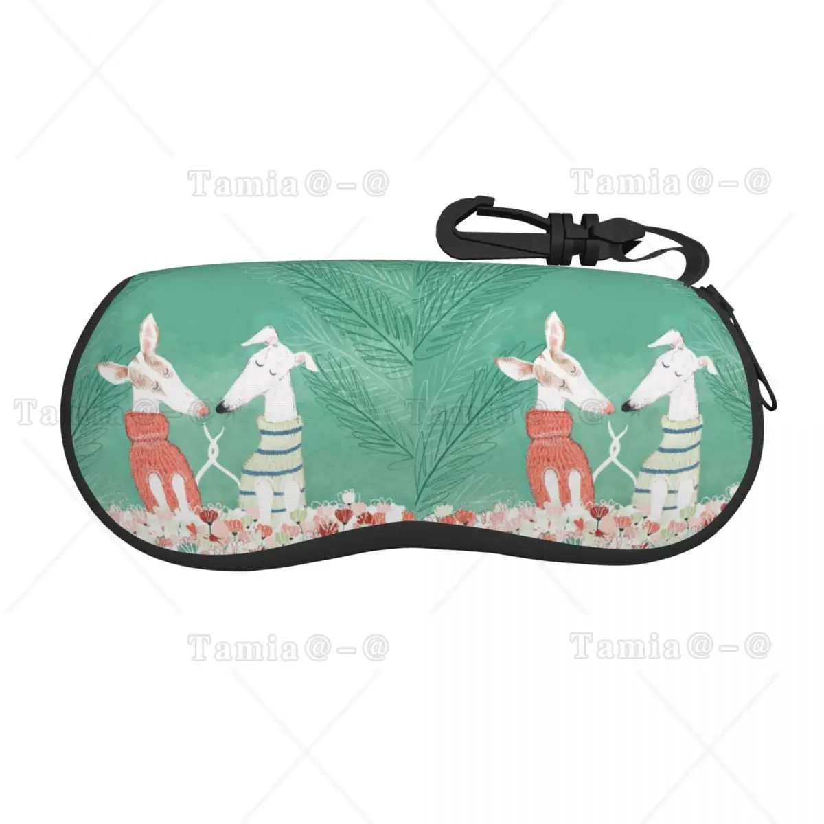 

Greyhound In Love Animals Pets Flowers Green Whippet Greyhounds Shell Eyeglasses Protector Cases Sunglass Case Glasses Pouch