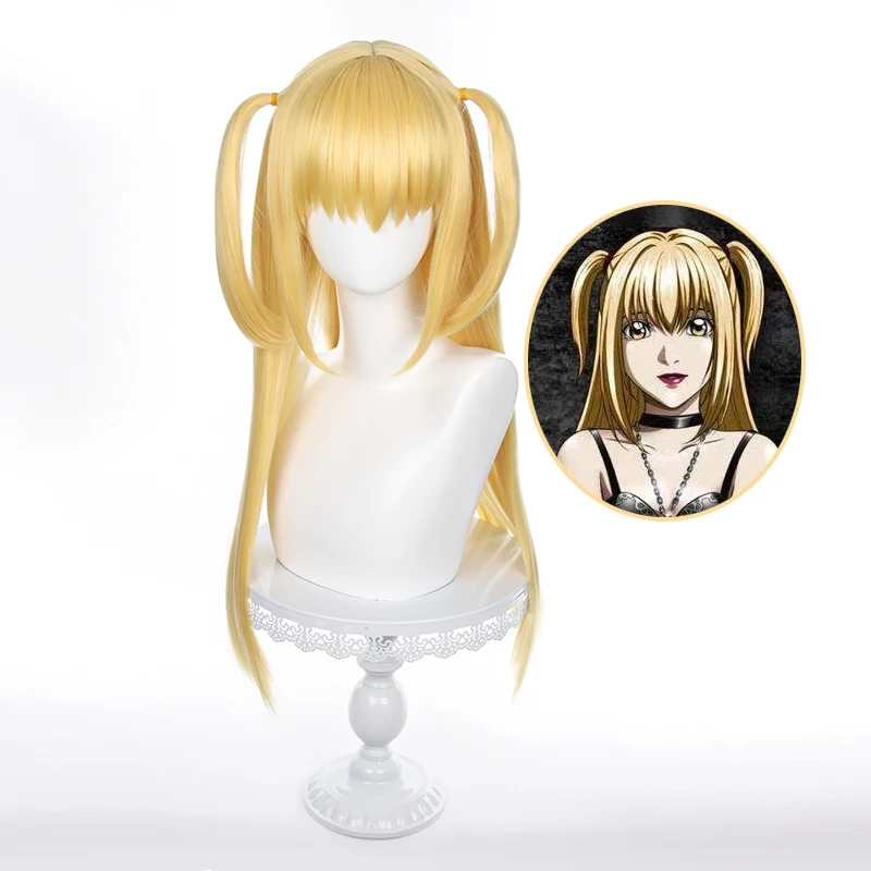 

Парик аниме Death Note Misa Amane для косплея, термостойкий длинный, золотисто-желтый, с шапочкой, для Хэллоуина, вечеринки, для женщин