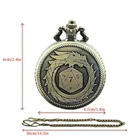 Набор из 7 многогранных DnDшных кубиков в корпусе, имитирующем карманные часы.#5